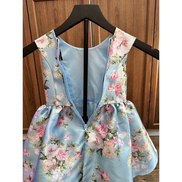 Rare Editions Toddler Blue & Pink Floral Mikado Dress Created for Macy's Size 3T - Picture 5 of 8